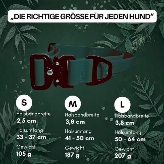 Wasserfestes Hundehalsband mit Griff • WOOFLEX® Tactical Hunting Green