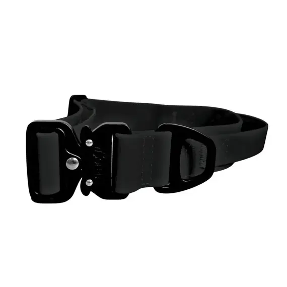 Wasserfestes Hundehalsband mit Griff • WOOFLEX® Tactical Phantom Black