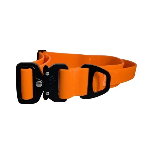 Wasserfestes Hundehalsband mit Griff • WOOFLEX® Tactical Sunset Orange