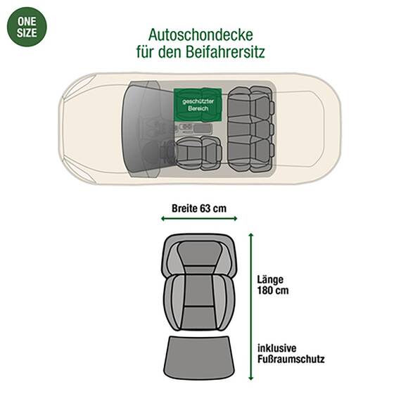 Beifahrersitz Autodecke für Hunde • braun