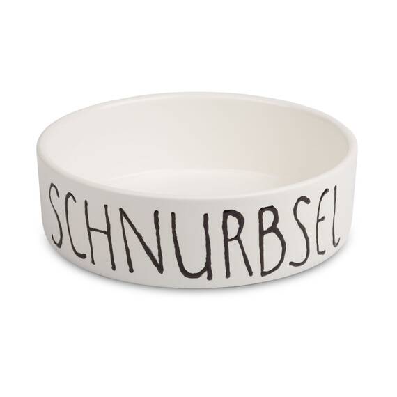 Personalisierter Hundenapf aus Keramik matt weiß - weiß