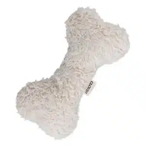 Hundespielzeug in Form eines Knochens aus naturweißem Baumwollplüsch von Cloud7