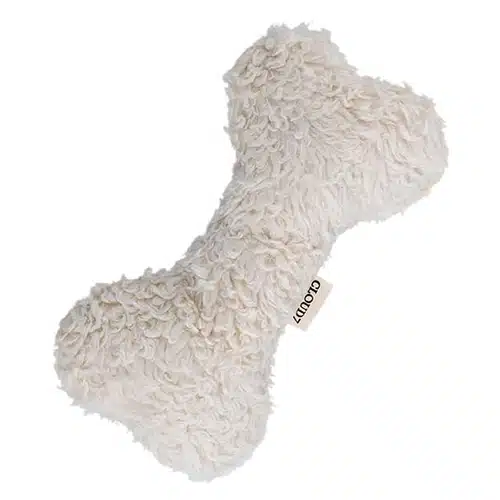 Hundespielzeug in Form eines Knochens aus naturweißem Baumwollplüsch von Cloud7