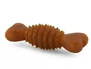 Kauknochen mit Noppen und abgerundeten Enden aus braunem Naturkautschuk