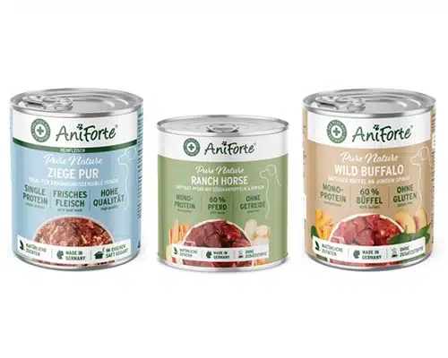 aniforte Nassfutter, für Allergiker geeignete Menüs
