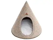 Hunde-Tipi aus Wollfilz in beige, ein gemütliches Hundebett mit Dach für nervöse Hunde