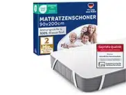 Wasserfester Matratzenschoner (auch fürs Sofa geeignet) von Blumental, erhältlich in zig Formaten