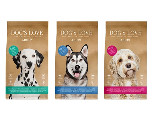 dog's love trockenfutter hypoallergenic für adults Hunde: Ente, Lachs und Pferd