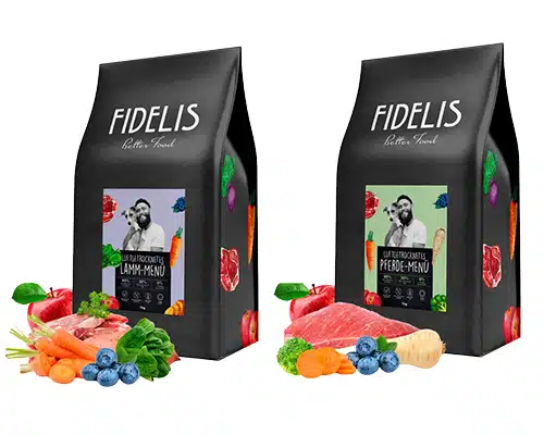 Fiedlis trocken-Menüs/ TrockenBARF für ernährungssensible Hunde (Abb: Lamm und Pferd)