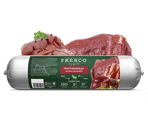 Fresco BARFwurst hypoallergen Pferd, schnittfeste Wurst als Grundlage für Hundeernährung
